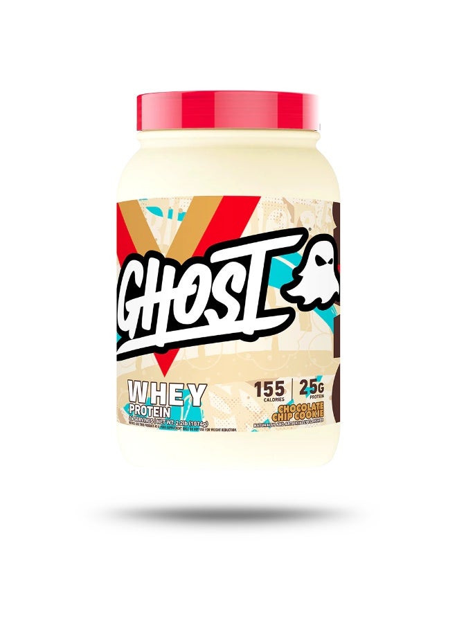 GHOST Whey Protein Powder 26 Servings – Chocolate Chip Cookie Flavor - Image 1